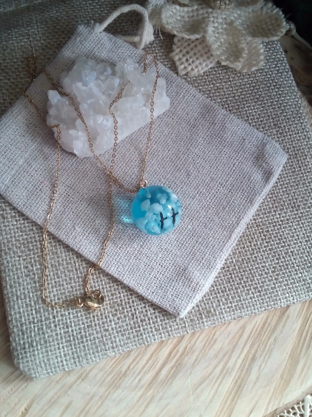 Collier boule aigles dans le ciel – photo 3